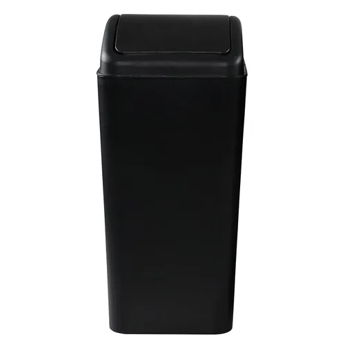 Miniatura 8 de Bote de basura de plástico delgado de 3.2 galones con tapa giratoria, bote de basura pequeño de 12 litros, color negro