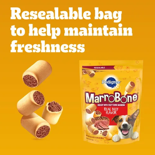 Miniatura 6 de Pedigree Dry Dog Treats MarroBone, sabor a carne de res real, bolsa de 6 libras (paquete de 1)