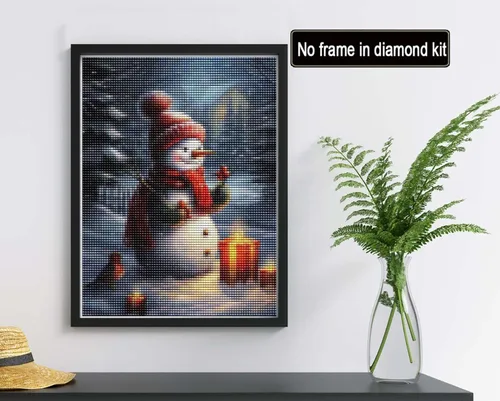 Miniatura 2 de Reofrey Kits de arte de diamantes de bricolaje para adultos, Navidad, Papá Noel, taladro completo, redondo, diamantes de imitación, kits de pintura