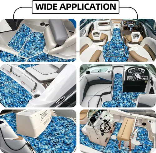 Miniatura 8 de FOCEAN Suelo de Barco de Espuma EVA Cubierta de Barco Suelo Marino Camuflaje Tapetes Marinos Autoadhesivos para Barcos Yate Kayak RV 94.5"x15.7