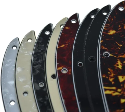 Miniatura 5 de KAISH Lefty 4 cuerdas J Bass estilo Golpeador zurdo Bass Pick Guard Scrach Plate para USA/México Jazz J Bass Negro 3 capas