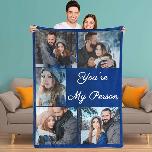 Miniatura 16 de Youltar Manta personalizada con fotos de texto, mantas personalizadas con imágenes para novia, parejas, marido, esposa, boda, utilizada como regalo