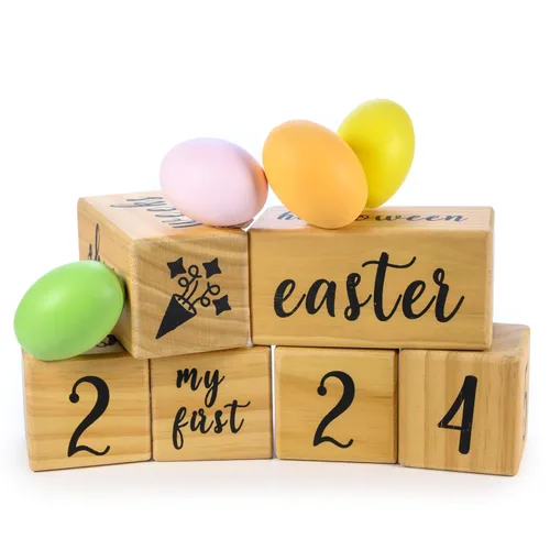 Miniatura 11 de MAINEVENT Bloques de hitos mensuales para bebés, juego completo, accesorios de fotografía para recién nacidos, los mejores regalos de baby shower