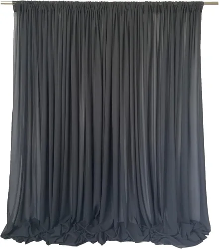 Miniatura 4 de Cortinas de fondo de gasa transparente de 10 x 10 pies (5 pies x 2 paneles), cortinas de tela de gasa para bodas, cortina larga transparente