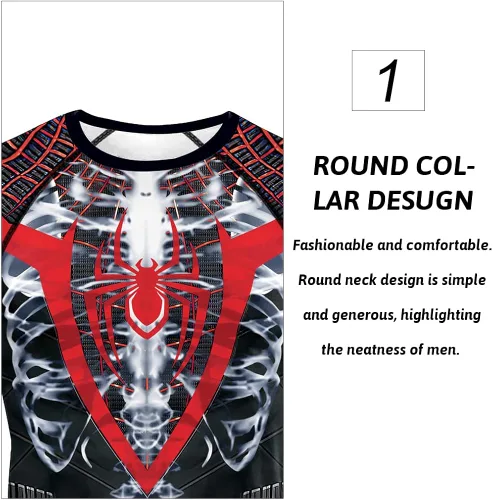 Miniatura 4 de Rcimuue Camisa de compresión para hombre camiseta de compresión con impresión 3D camiseta de manga larga para correr fitness secado rápido