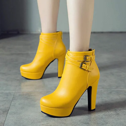 Miniatura 26 de Scaoruki Zapatos de otoño de moda para mujer, botines de tacón de bloque