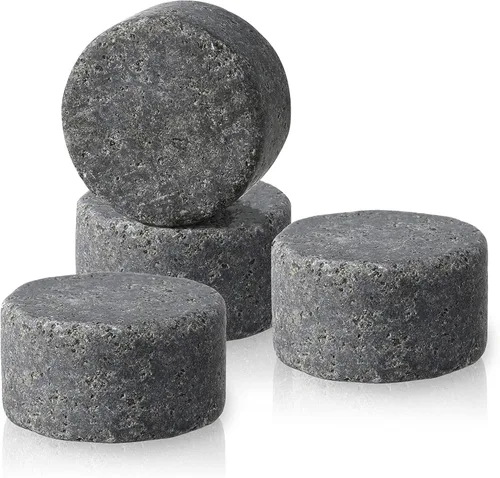 True Glacier Rocks - Enfriadores de bebidas de granito negro, juego de 4 rocas de cóctel de hielo, rocas de hielo para whisky, utensilios de bar,