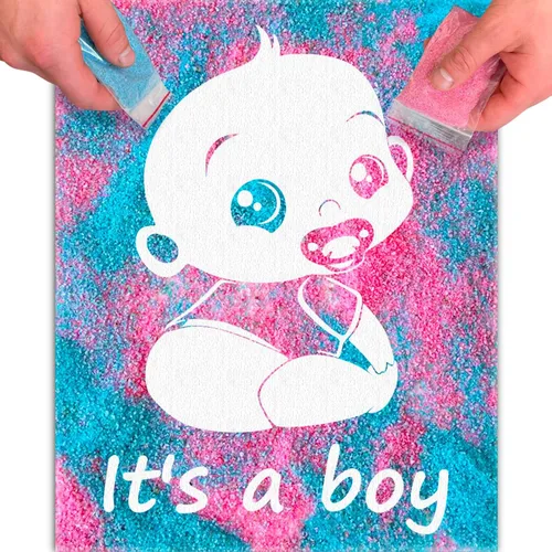 Miniatura 15 de FETTIPOP Lienzo de arte mágico, exponiendo arte de arena (revelación de género - It's a Girl - Glitter) - Anuncio sorpresa de embarazo de baby