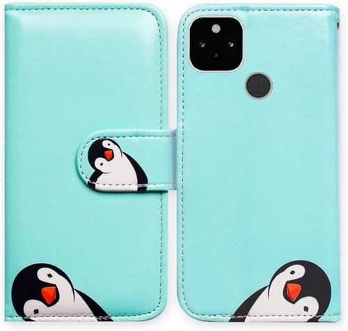 Miniatura 24 de Bcov Funda para Pixel 5a 5G, diseño de pájaro negro y verde con tapa para teléfono, con ranura para tarjetas, soporte para Google Pixel 5a 5G 2021
