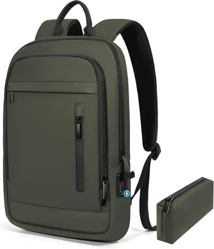 Miniatura 16 de Mochila de negocios para hombres antirrobo resistente al agua mochila de desplazamiento para portátil de 15.6 pulgadas para el trabajo diario, Negro