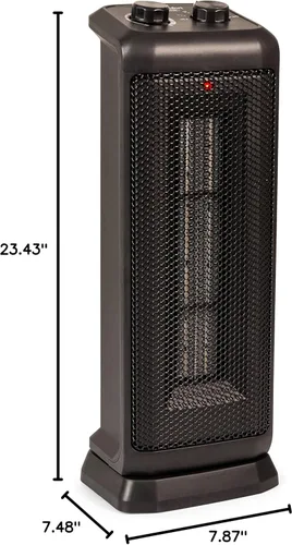 Miniatura 10 de Comfort Zone Calentador eléctrico de torre digital oscilante de 24 pulgadas con control remoto de función completa, termostato ajustable