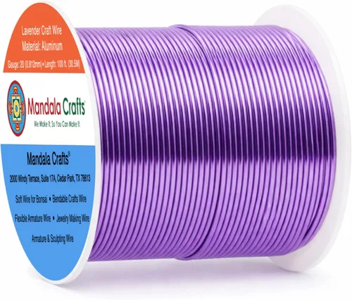 Miniatura 173 de Mandala Crafts - Alambre de aluminio anodizado de 8 calibre para hacer joyas - 9.75 m de alambre flexible negro colorido - Flexible para bonsái
