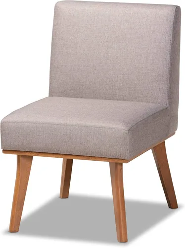 Miniatura 10 de Baxton Studio Odessa - Banco de comedor tapizado de tela gris y acabado marrón nogal, banco de comedor de madera