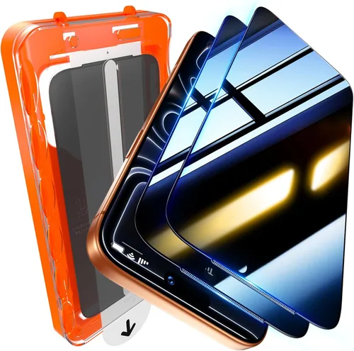 Miniatura 11 de UniqueMe Paquete de 2 protectores de pantalla de privacidad para iPhone 16 Pro/iPhone 17, [grado militar inastillable y dureza 9H+] Pantalla de Negro