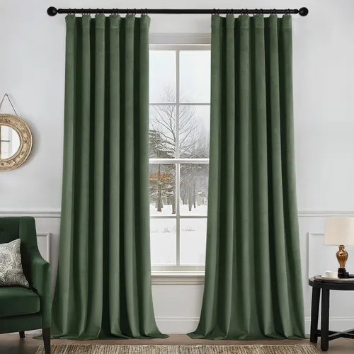 Miniatura 12 de MIULEE Cortinas de terciopelo de 84 pulgadas de largo, juego de 2 paneles para dormitorio, con pestaña trasera plisada, de lujo, aislamiento