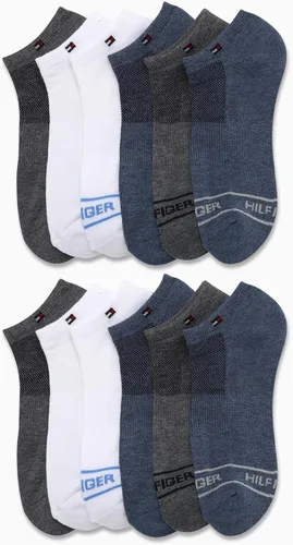 Miniatura 32 de Tommy Hilfiger Calcetines de corte bajo para hombre, paquete de 12 calcetines deportivos para correr que absorben la humedad para hombre