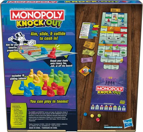 Miniatura 2 de Monopoly Knockout - Juego de mesa 2-8 jugadores Promedio de 20 minutos Juegos de mesa rápidos para familias, niños, adolescentes y adultos A