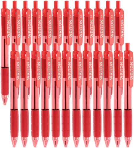 Miniatura 4 de Writon - Bolígrafos retráctiles de agarre cómodo, punta media de 1.0 mm, tinta negra, paquete de 24
