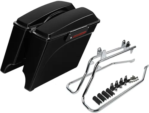 Miniatura 48 de Kit de soporte de conversión para alforjas extendidas de 4" TCMT, compatible con Harley Heritage Softail Fatboy FLSTF Breakout 1984-2017, negro