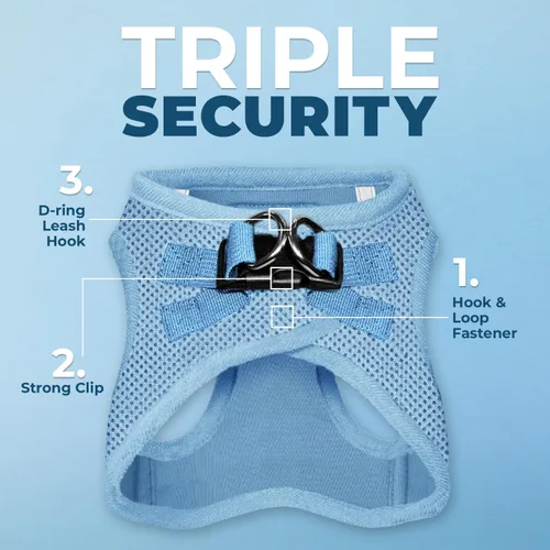 Miniatura 2 de Best Pet Supplies - Arnés de malla para todo tipo de clima, reflectante, antitirones, para perros y gatos pequeños y medianos, con cierre de velcro