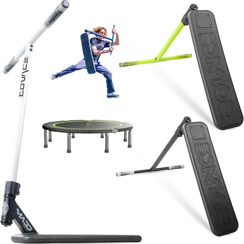 Miniatura 10 de Patinete de Trampolín Pro Madd Gear para Trucos – Tubo de Dirección Real, T-Bar Pro, Plataforma de Espuma – Práctica de Acrobacias Interior y Verde