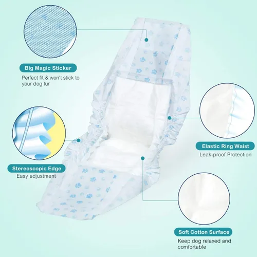 Miniatura 2 de Pañales absorbentes para perros machos, bandas para el vientre para perros con protección contra fugas, micción excitable, incontinencia