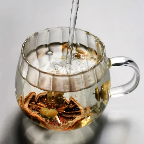 Miniatura 8 de STOBOK 2 tazas transparentes, 11.8 fl oz, tazas de vidrio en forma de calabaza con mango para leche, leche, capuchino, expreso, bebidas calientes