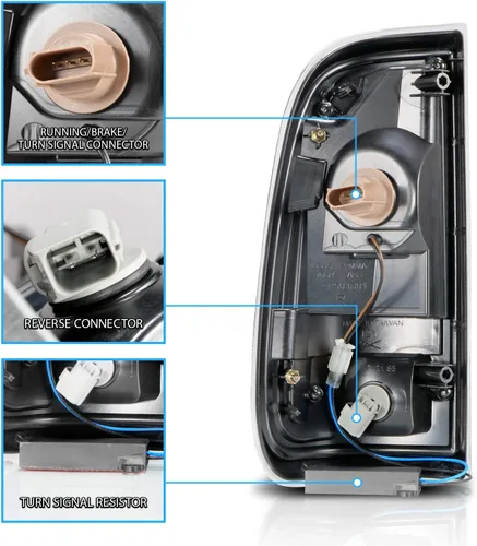 Miniatura 6 de AmeriLite Para Ford F250 F350 F450 SD 2008-2016 tipo C halógeno, LED, tubo de repuesto de luces traseras de camioneta con bombilla inversa, lado