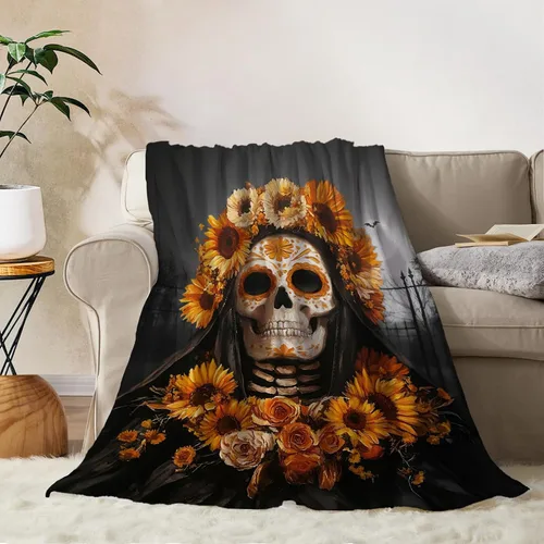 Miniatura 12 de YeeJu Manta de Halloween de calabaza espeluznante vintage para bebé y mascota, acogedora, suave y mullida, manta de forro polar de felpa para sofá