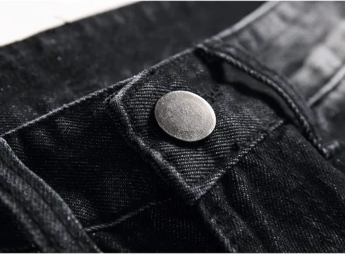 Miniatura 8 de Jeans rasgados para hombre, ajustados, ajuste regular, pierna cónica, desgastados, pantalones de mezclilla para hombre con agujero