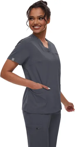 Miniatura 2 de niaahinn Conjunto de uniforme médico para mujer con cuello en V clásico y pantalones deportivos de yoga, uniforme médico de enfermería
