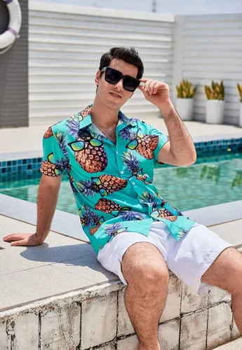 Miniatura 4 de Goodstoworld Camisas hawaianas con botones novedosas para hombre