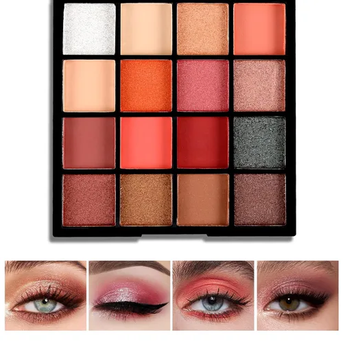 Miniatura 4 de Boobeen Paleta de Sombras de Ojos Colorida Maquillaje-16 Colores, Sombra de Ojos Mate y con Brillantina, Paletas de Sombras de Ojos Brillantes