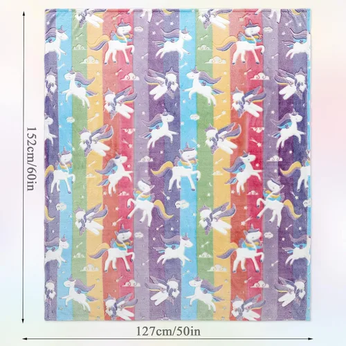Miniatura 7 de LIFEYJ Manta que brilla en la oscuridad, regalos de unicornios para niñas, manta suave de 3, 4, 5, 6, 7, 8, 9, 10 años, juguetes para niñas de 6 a 8