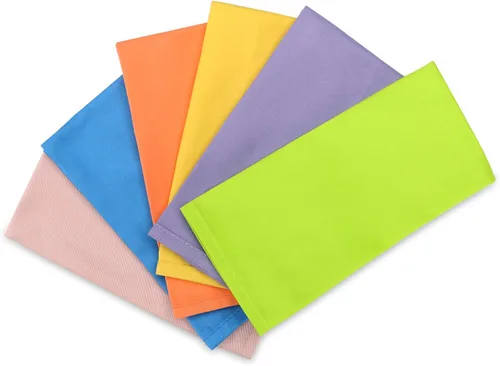 Juego de 6 servilletas de tela, 18 x 18 pulgadas, colores vibrantes de primavera, servilletas 100% algodón para cenas, decoraciones de mesa de