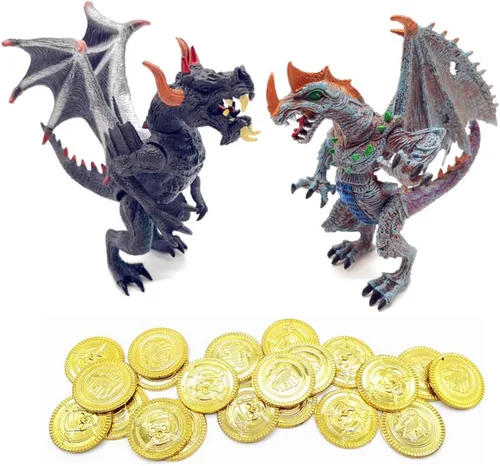 Miniatura 3 de Guaishou Ancient Dragon Knight - Figura de acción de 4 piezas con moneda dorada, 20