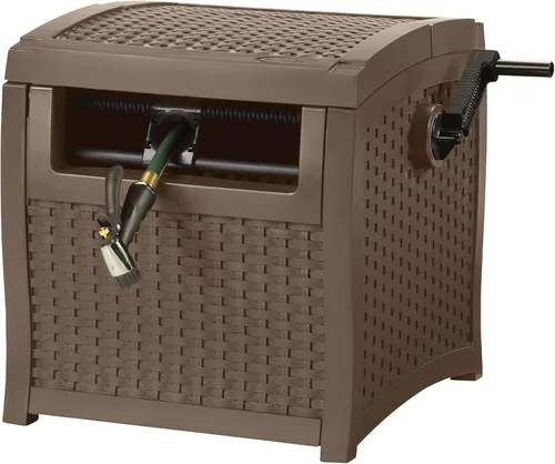 Miniatura 2 de Suncast Carrete de manguera estilo mimbre + manguera de jardín Flexzilla (50 pies)