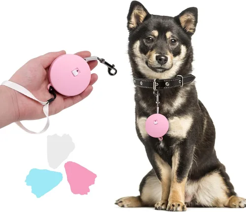 Miniatura 8 de Correa retráctil para perros pequeños y medianos de hasta 22 libras con cinta de nailon fuerte de 9.8 pies, manos libres, correa portátil y ligera