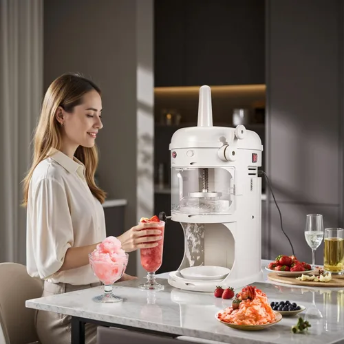 Miniatura 8 de VEVOR Trituradora de hielo comercial, máquina eléctrica de cono de hielo y nieve esponjosa de 220 libras/hora, máquina de hielo afeitado esponjoso