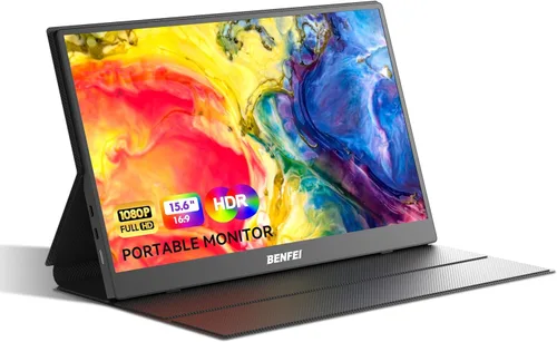 BENFEI Monitor portátil de 15.6 pulgadas, pantalla FHD 1080P HDMI USB-C para juegos, pantalla IPS HDR ultradelgada con cubierta inteligente y