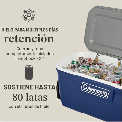 Miniatura 2 de Coleman Classic Series - Enfriador portátil aislado con ruedas, resistente a fugas, para exteriores, mantiene el hielo hasta 5 días, 100 cuartos