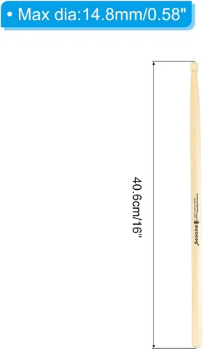 Miniatura 2 de PATIKIL Baquetas de madera de roble antideslizante empuñaduras para tambor 5A para batería Instrumento Musical Percusión Gris 1 Par