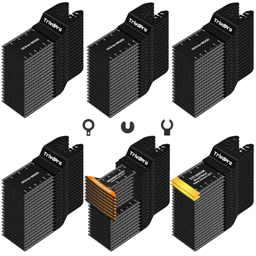 Miniatura 8 de Cuchillas de Herramienta Oscilante Cuchillas Multiherramienta - TrivdPro 50 piezas Juego de Cuchillas de Herramientas Múltiples Cuchillas de Sierra