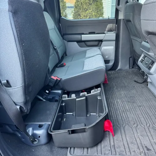 Miniatura 9 de WHALEMOTOR Almacenamiento debajo del asiento Compatible con Ford F150 (2015-2025) y Super Duty (2017-2025) SuperCrew/Crew Cab, Organizador de carga