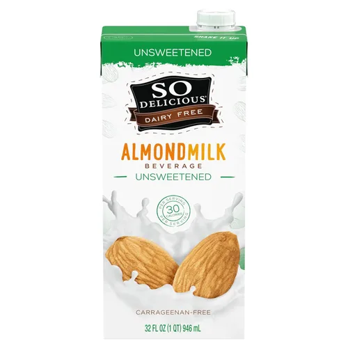 Miniatura 4 de So Delicious Leche de almendras estable sin lácteos, sin azúcar, vegano, verificado por proyecto sin OMG, 1 cuarto de galón (paquete de 6)