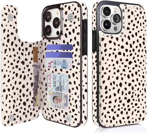 Miniatura 38 de uCOLOR Funda compatible con iPhone 15 de 6.1 pulgadas con ranura para tarjetero, función atril, doble cierre magnético y bloqueo RFID, funda de 6.1