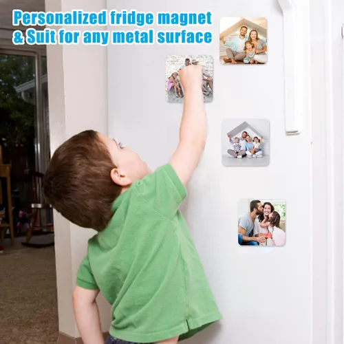 Miniatura 6 de Imán de sublimación en blanco de 3 x 3 pulgadas, productos en blanco de sublimación, 20 imanes personalizados para sublimación, refrigerador