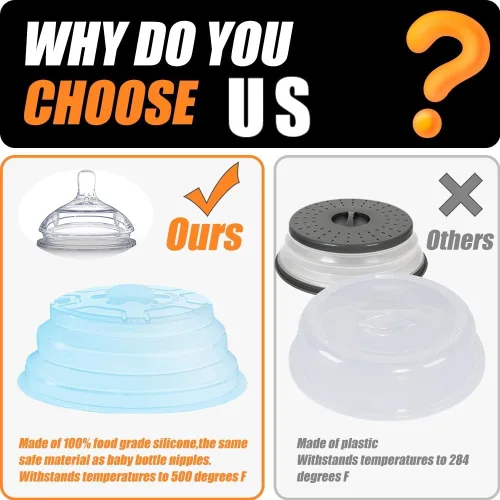 Miniatura 2 de 2 en 1, cubiertas de silicona para almacenamiento de alimentos y tapete para microondas, soporte para tazón, para protección de salpicaduras