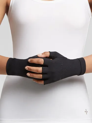 Miniatura 3 de Tommie Copper Guantes de compresión de medio dedo, unisex, para hombres y mujeres, guantes para rigidez de manos, hinchazón y apoyo articular