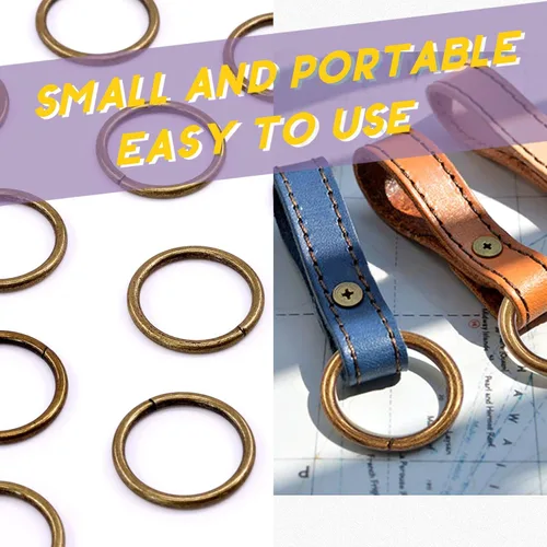 Miniatura 6 de Swpeet 60 anillos de metal multiusos de bronce resistentes de 5/4 de pulgada a 1.260 in para bolsas de hardware, anillos de mano, accesorios